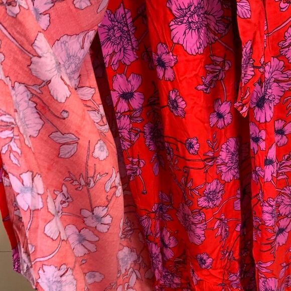 Band of the Free red Floral Red Wrap Dress size small long midi/maxi - Picture 7 of 12